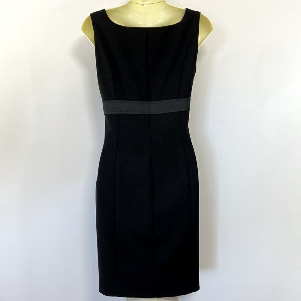 Love Moschino Dress Black Sheath Wool Blend Empire Line NWOT Sz 4 - Picture 8 of 10